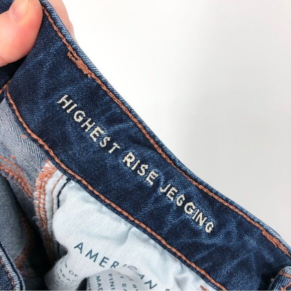 American Eagle Highest Rise Jegging Womens 6 XLong Destructed - Picture 6 of 8
